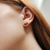 3 Stone Onyx Pear Cut Earrings