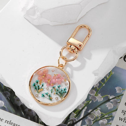 Dried Flower Circle Bag Charm
