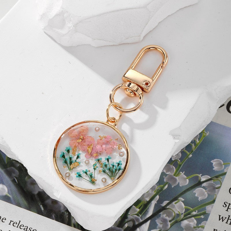 Dried Flower Circle Bag Charm