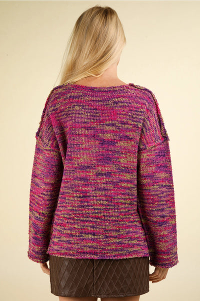 Multi Color Magenta Y2K Sweater