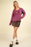 Multi Color Magenta Y2K Sweater