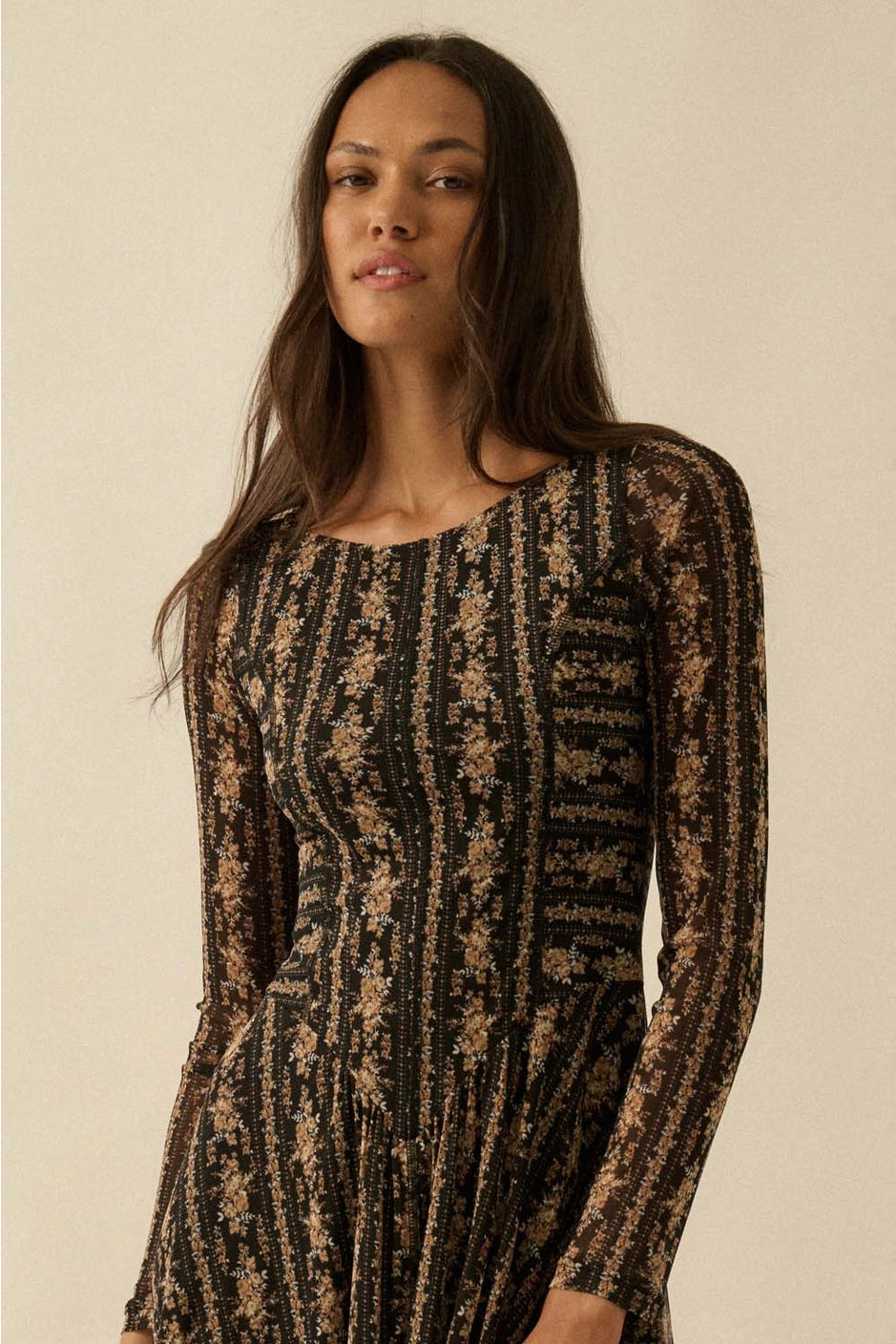 Mesh Drop Waist Dress