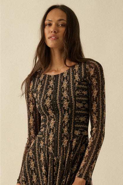 Mesh Drop Waist Dress