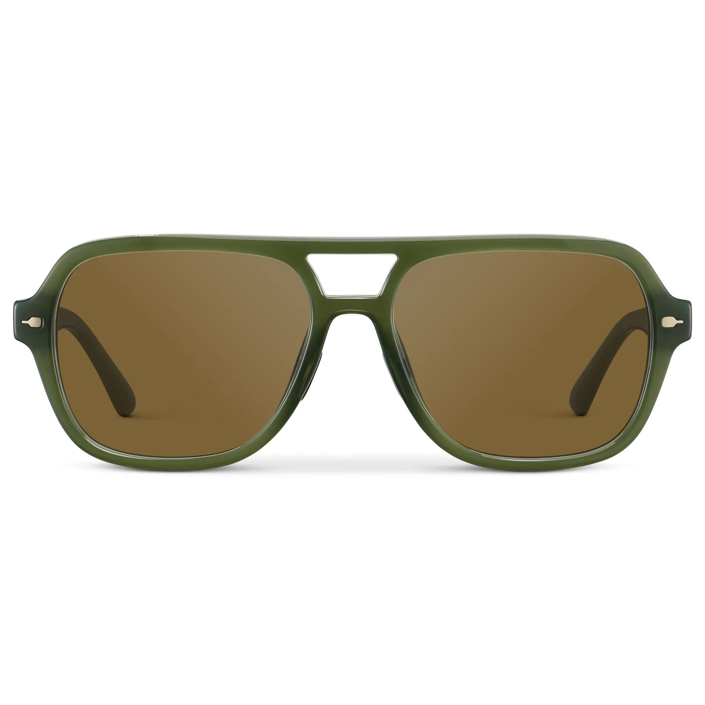 Rally Double Bridge Avaitor Sunglasses Green