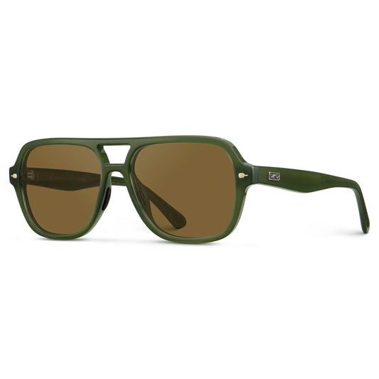 Rally Double Bridge Avaitor Sunglasses Green
