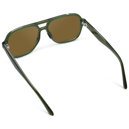 Rally Double Bridge Avaitor Sunglasses Green