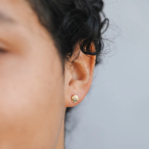 Seashell Gold Plated Studs