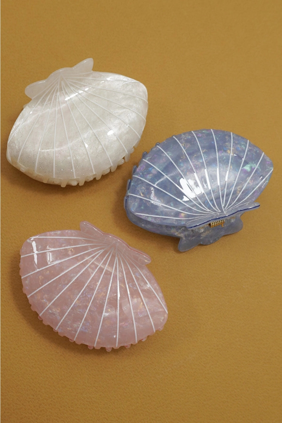 Pearlescent Seashell Claw Clip