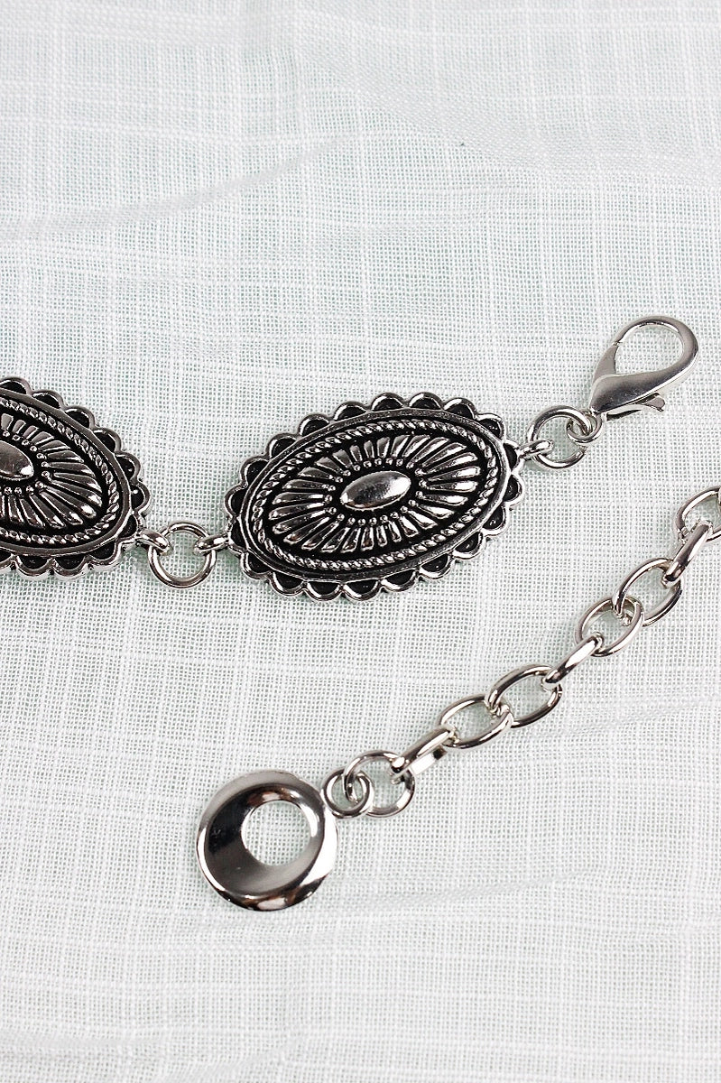 Oval Chain Belt Antique Silver