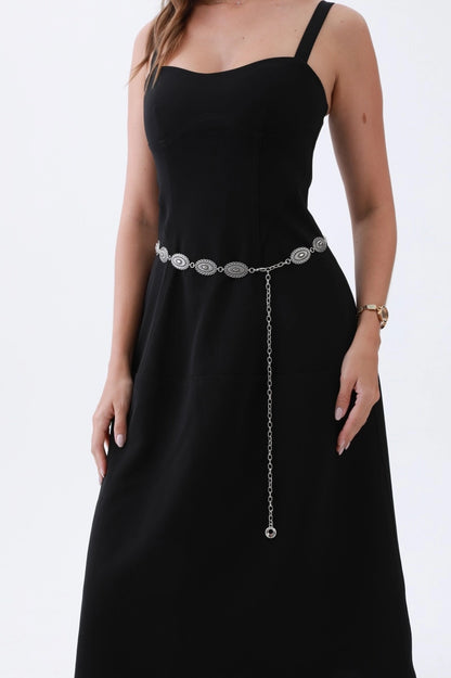 Oval Chain Belt Antique Silver