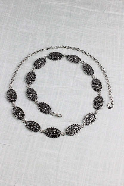 Oval Chain Belt Antique Silver
