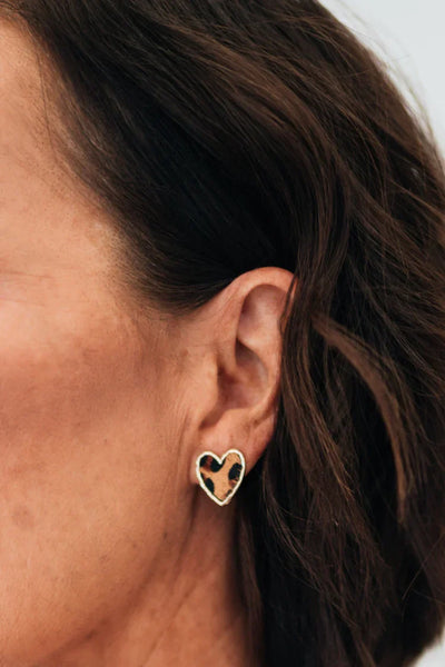 Naomi Leopard Print Stud Earrings