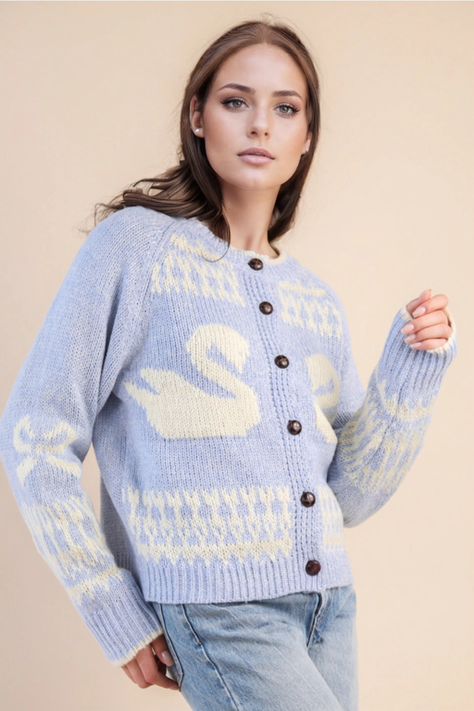 Ice Blue Swan Cardigan