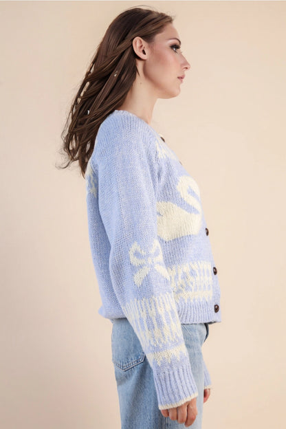 Ice Blue Swan Cardigan