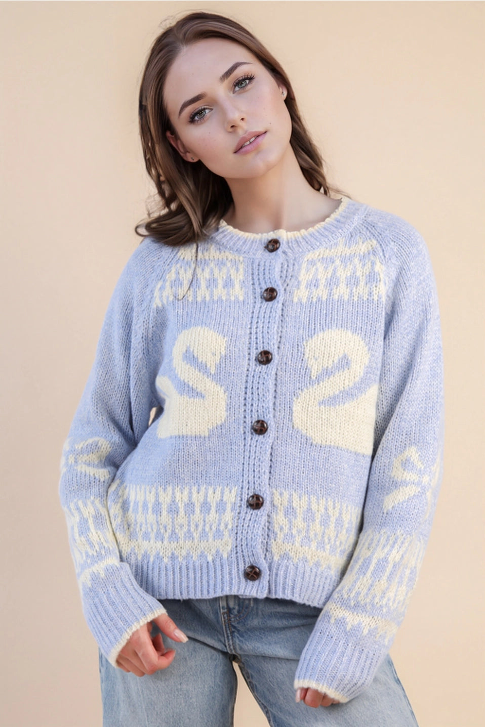 Ice Blue Swan Cardigan