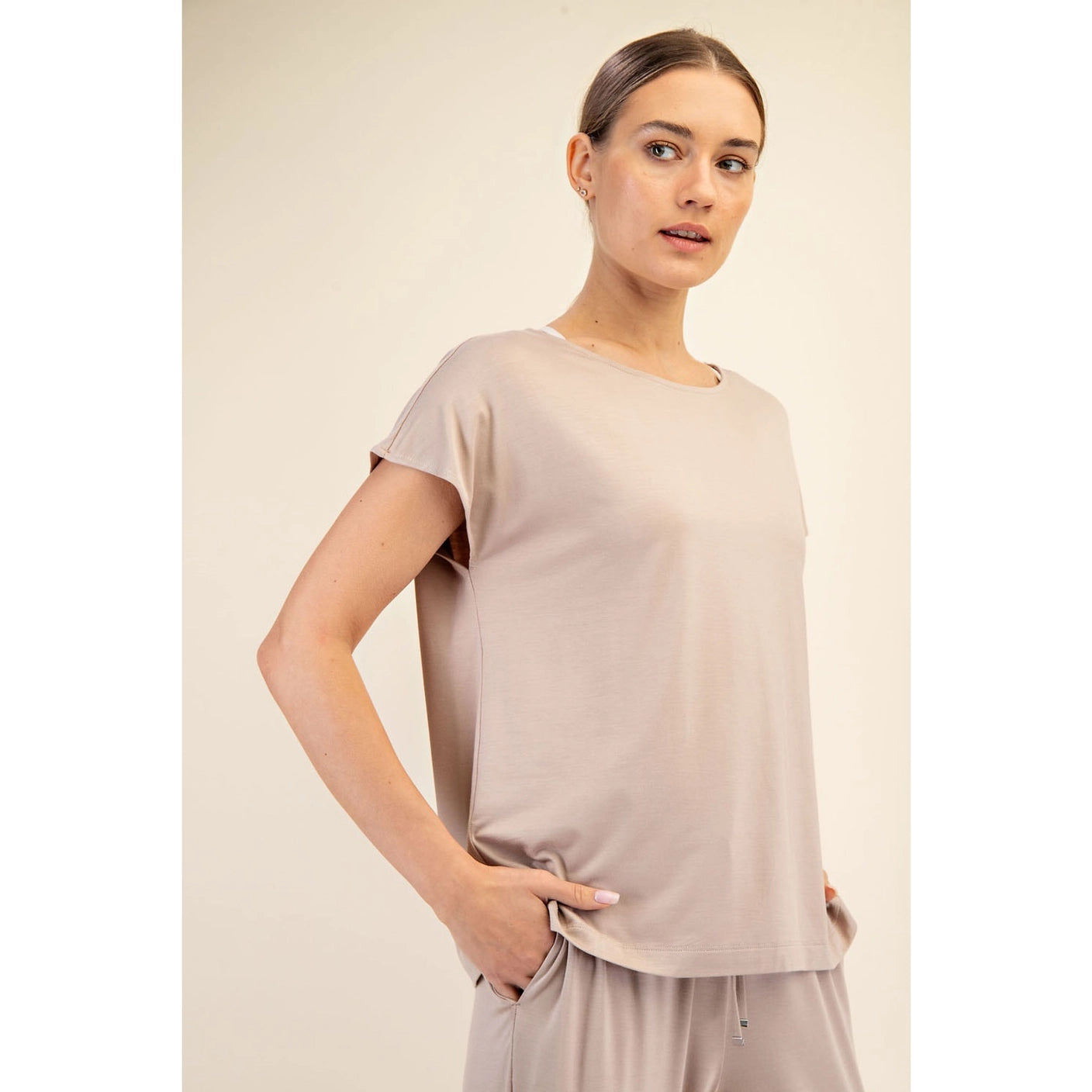 Soft Modal Boat Neck Top