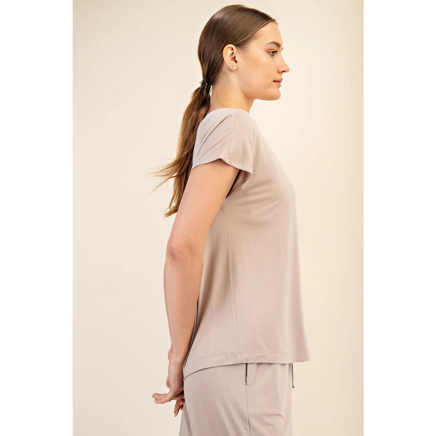 Soft Modal Boat Neck Top