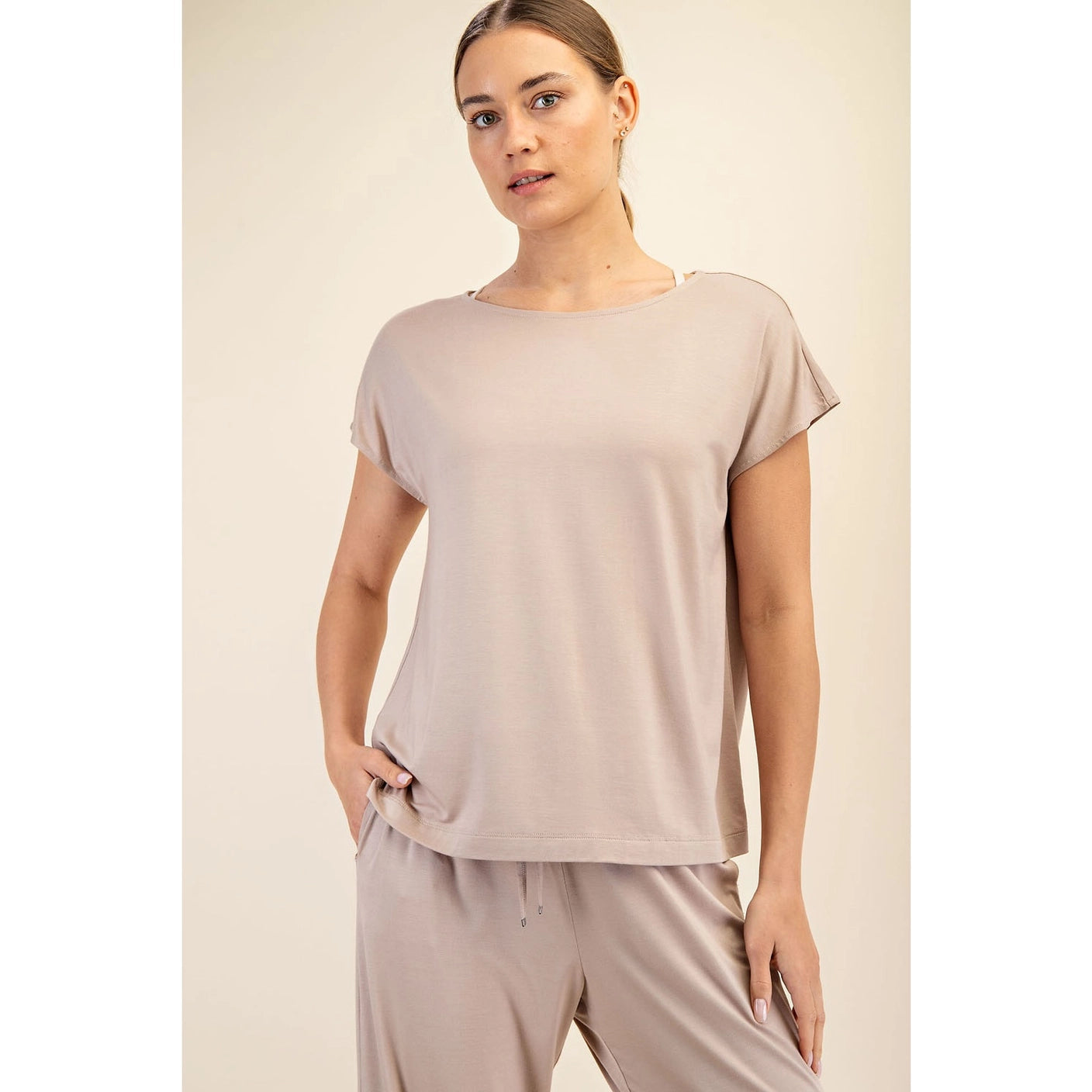 Soft Modal Boat Neck Top