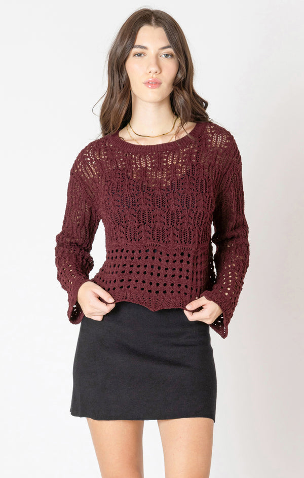 Scalloped Hem Loose Knit Sweater