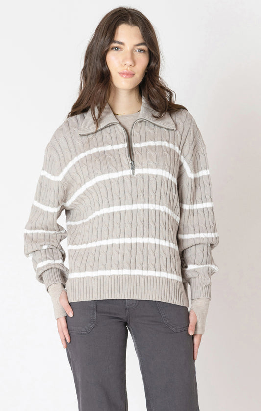 Striped Quarter Zip Sweater