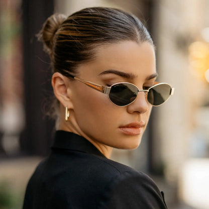 Verona Small Metal Oval Sunglasses