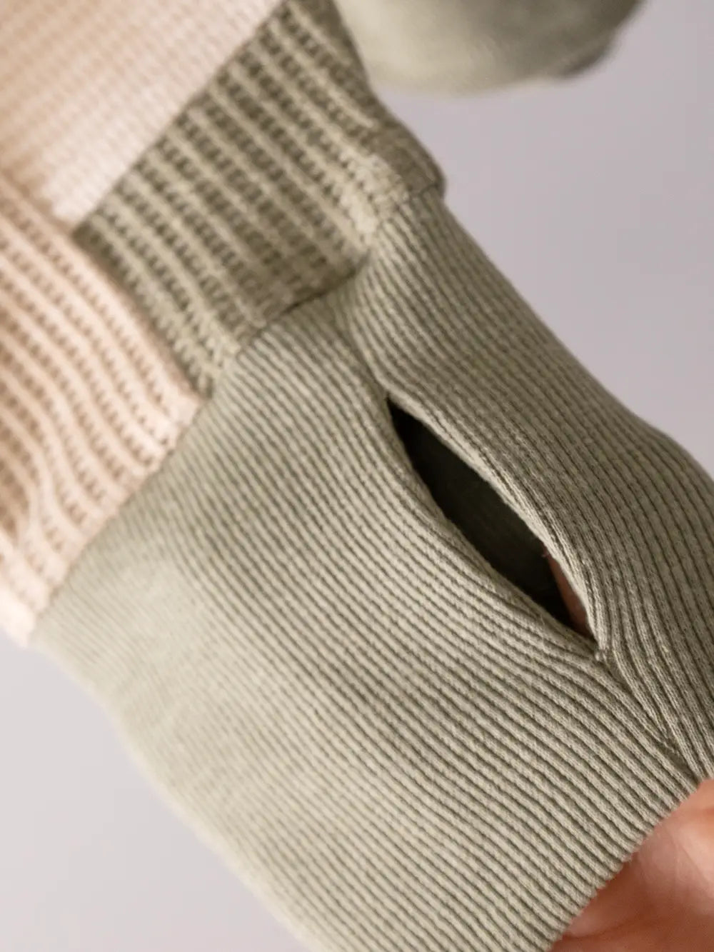 Waffle Knit Top with Thumb Holes