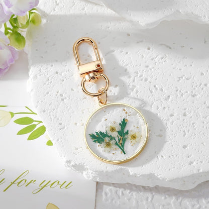 Dried Flower Circle Bag Charm