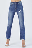 Raw Hem Straight Leg Jeans