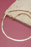 Herringbone Chain Necklace - Silver + Gold