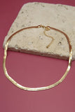 Herringbone Chain Necklace - Silver + Gold