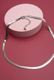 Herringbone Chain Necklace - Silver + Gold