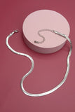 Herringbone Chain Necklace - Silver + Gold