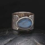 Sterling Silver + Labradorite Ring Sz 7