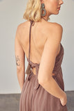 Flowy Halter Tie Back Jumpsuit