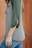 Olive Stripe Raglan Top