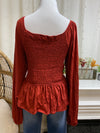 Ruched Peplum Top