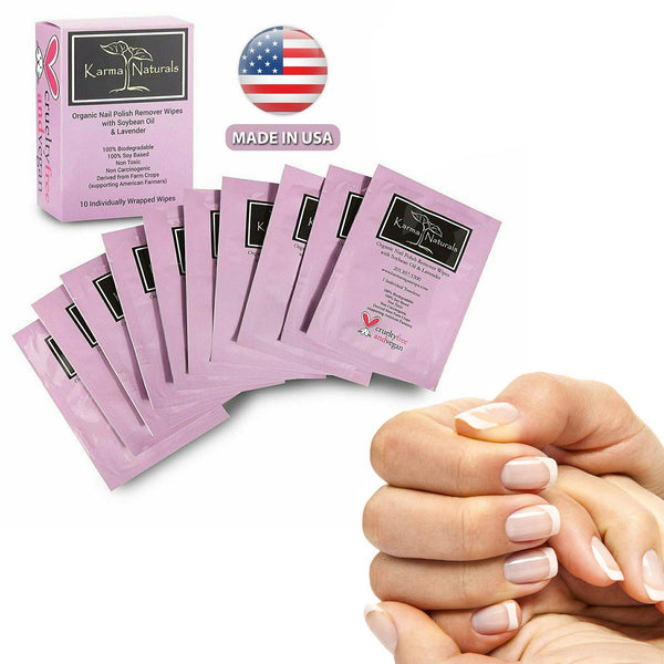 Lavender Nail Polish Remover Wipes - 10 pack