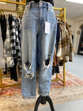 Distressed Knee Mom Jean
