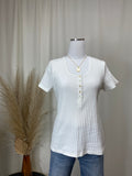 Ribbed Scoop Neck Tee