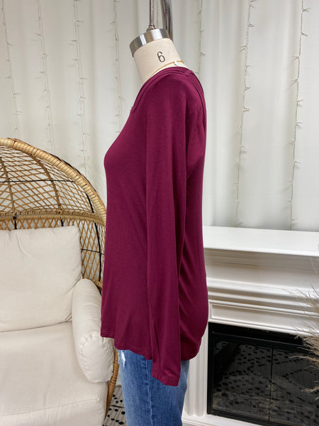 Strappy Shoulder Long Sleeve Top