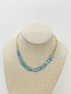 Blue Flower Glass Bead Necklace