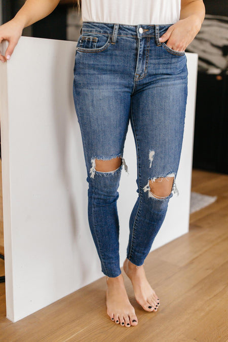Live For This Distressed Hem Jeans