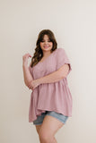 Wish You Would Babydoll Top- Mauve