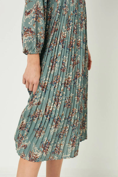 Gorgeous Jade Pleated Dress