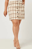 Plaid Flannel Brushed Knit Skirt