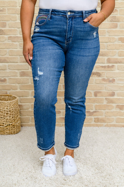 Cropped Straight Leg Jeans