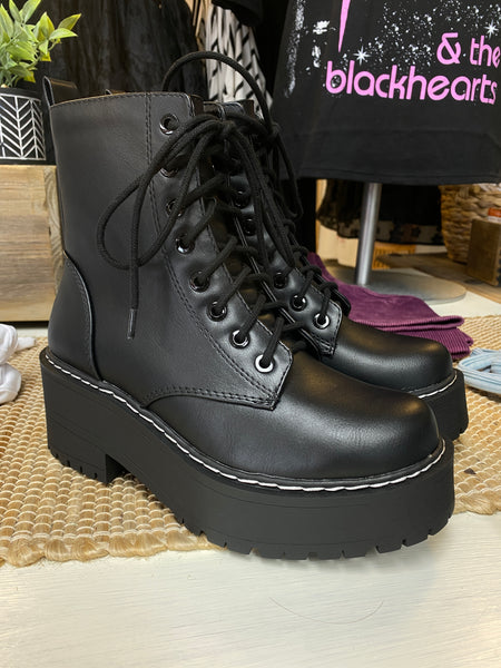 Chunky Platform Lace Up Combat Boots