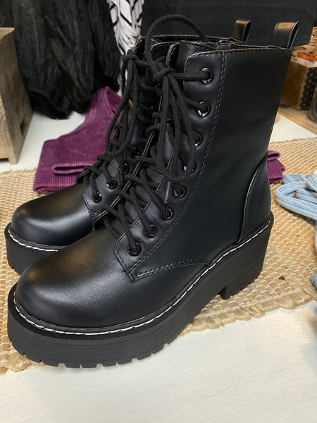 Chunky Platform Lace Up Combat Boots