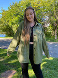Olive Plaid Shacket
