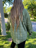 Olive Plaid Shacket
